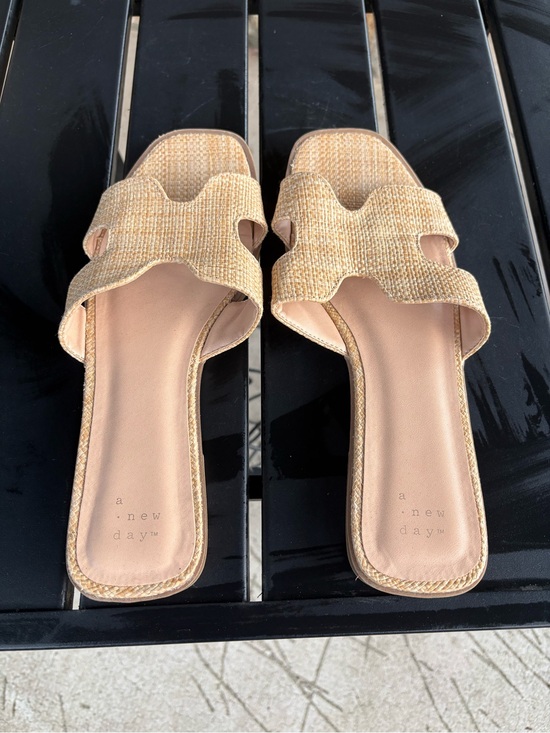 a new day Shoes - a new day Tan Woven Slide Sandals
